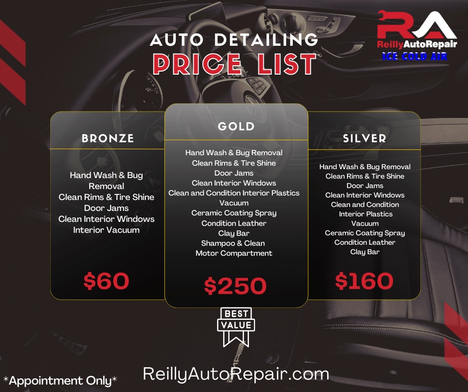 Auto Detailing Services Price List 2023
